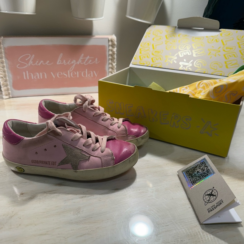 Golden Goose Kids Sneakers in Pink and Silver